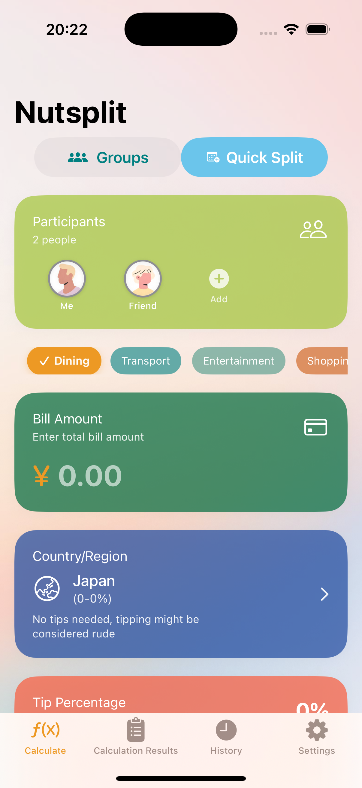 Nutsplit App Screenshot